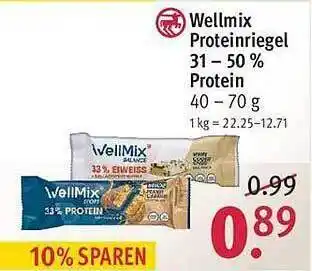 Rossmann Wellmix proteinriegel 31-50% protein Angebot