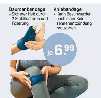 Rossmann Daumenbandage oder kniebandage Angebot