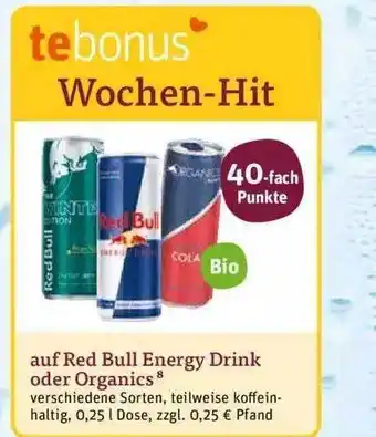 tegut Auf red bull energy drink oder organics Angebot