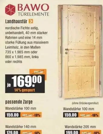 V Baumarkt Brawo landhaustür Angebot