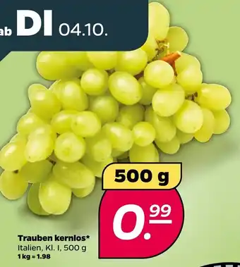 NETTO Trauben kernlos 500g Angebot