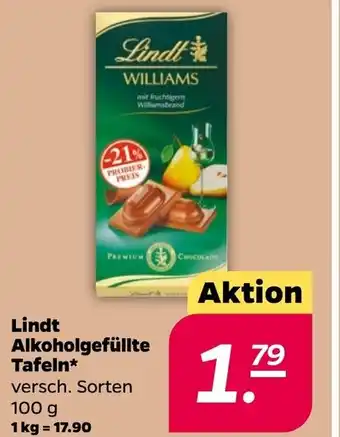 NETTO Lindt Alkoholgefullte Tafeln 100g Angebot