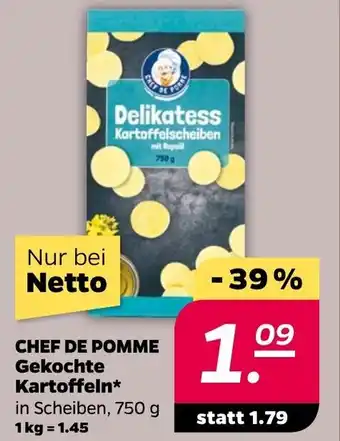 NETTO Chef de Pomme Gekochte Kartoffeln 750g Angebot