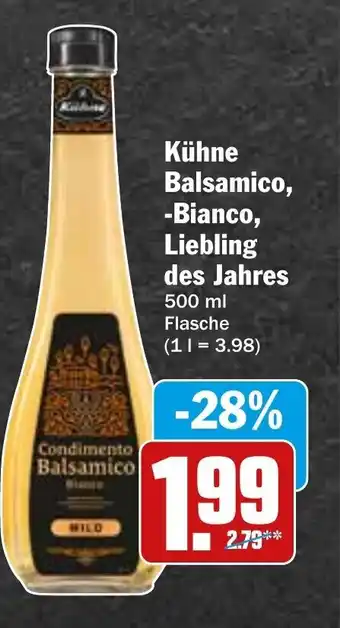 Hit Kühne Balsamico, -Bianco, Liebling des Jahres 500 ml Angebot