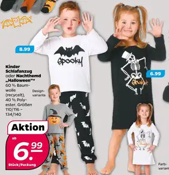 NETTO Kinder Schlafanzug o. Nachthemd Halloween 110/116-134/140 Angebot