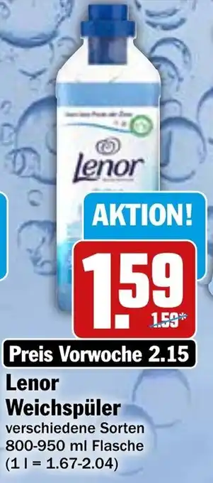 Hit Lenor Weichspüler 800-950 ml Angebot