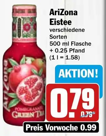 Hit AriZona Eistee 500 ml Flasche + 0.25 Pfand Angebot