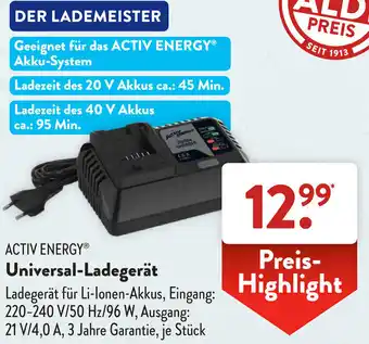 Aldi Süd Activ Energy Universal Ladegerät Angebot