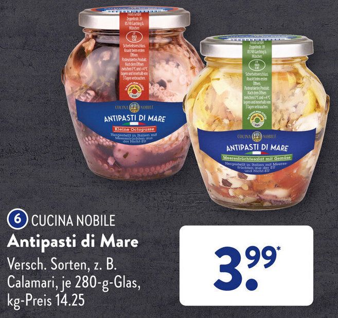 Cucina Nobile Antipasti di Mare 280 g Glas Angebot bei Aldi Süd