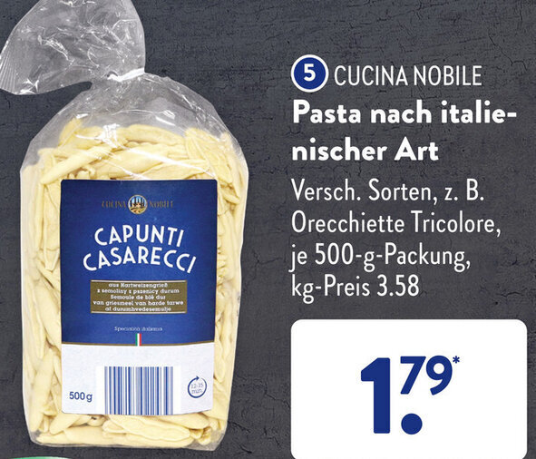 Cucina Nobile Pasta nach Italienischer Art 500 g Packung Angebot bei