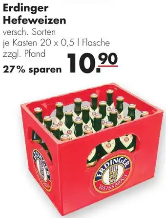 Handelshof Erdinger Hefeweizen Kasten 20x0,5 L Flasche Angebot