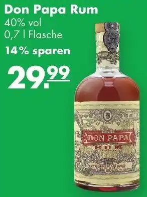 Handelshof Don Papa Rum 0,7 L Flasche Angebot