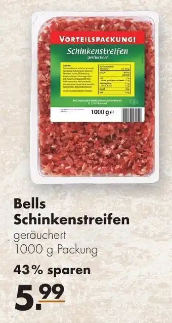 Handelshof Bells Schinkenstreifen 1000 g Packung Angebot