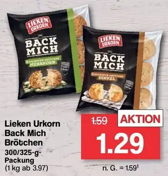 Famila Nord West Lieken Urkorn Back Mich Brötchen 300/325 g Packung Angebot