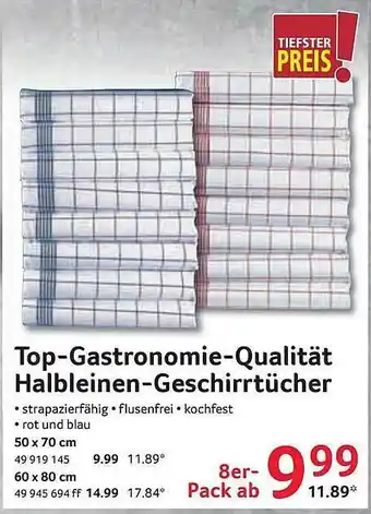 Selgros Top-Gastronomie-Qualität Halbleinen-Geschirrtücher Angebot