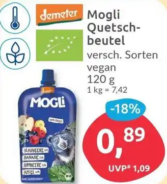 Budni Demeter Mogli Quetschbeutel 120 g Angebot