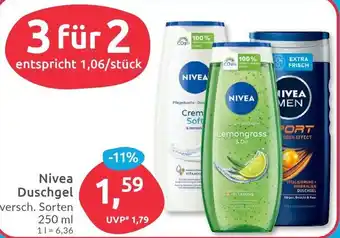 Budni Nivea Duschgel 250 ml Angebot