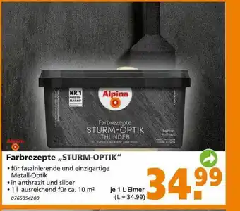 Globus Baumarkt Alpina farbrezepte „sturm-optik“ Angebot