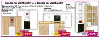 Möbel Boss Speiseprogramm Lift Buffet, Highboard oder Vitrine Angebot