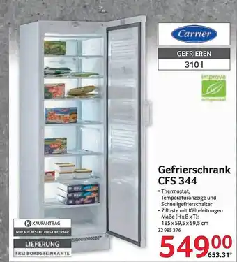 Selgros Gefrierschrank CFS 344 Angebot