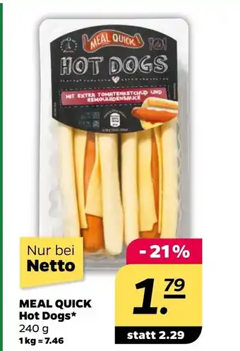 NETTO Meal Quick Hot Dogs 240g Angebot