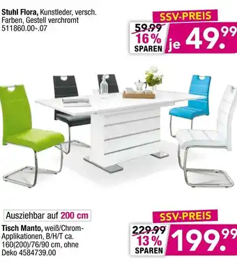 Möbel Boss Stuhl Flora oder Tisch Manto Angebot