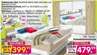 Möbel Boss Schlafzimmer Utah, Schwebetürenschrank oder Bettanlage Angebot