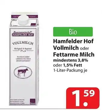 Famila Nord Ost Hamfelder hof vollmilch oder fettarme milch Angebot