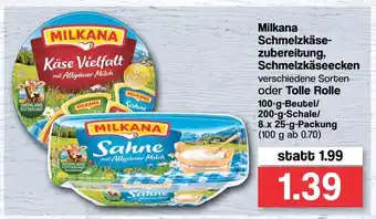 Famila Nord West Milkana Schmelzkäsezubereitung, Schmelzkäseecken oder Tolle Rolle 100g/200g Angebot