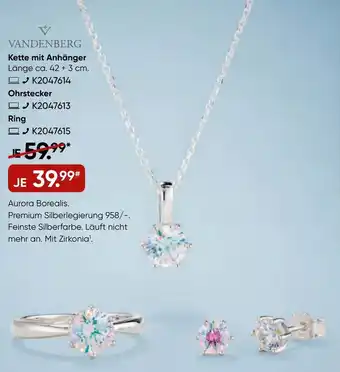 Galeria Vandenberg Kette mit Anhänger, Ohrstecker oder Ring Angebot