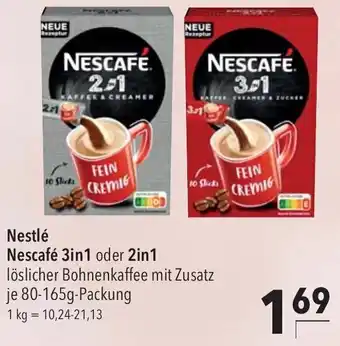 CITTI Markt Nestlé Nescafé 3in1 oder 2in1, 80-165 g Packung Angebot