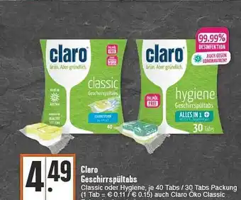 E-Center Claro geschirrspültabs Angebot