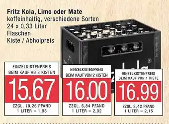 Marktkauf Fritz kola, limo oder mate Angebot