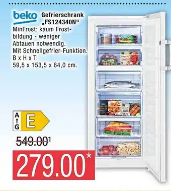 Marktkauf Beko gefrierschrank „fs12434on“ Angebot