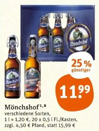 tegut Mönchshof 20x0,5 L Angebot