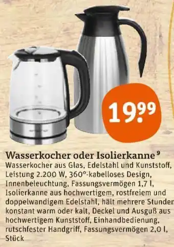 tegut Wasserkocher oder Isolierkanne Angebot