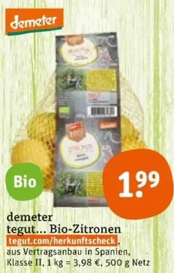 tegut demeter tegut... Bio Zitronen 500 g Netz Angebot