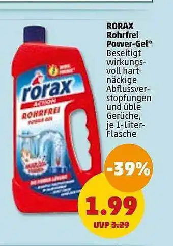 PENNY Rorax rohrfrie power-gel Angebot