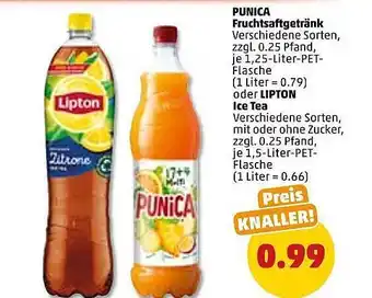 PENNY Punica fruchtsaftgetränk oder lipton ice tea Angebot