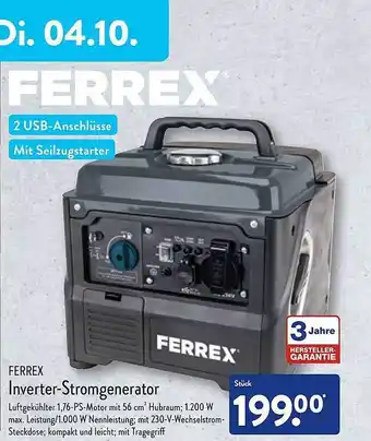 Aldi Nord Ferrerx inverter-stromgenerator Angebot