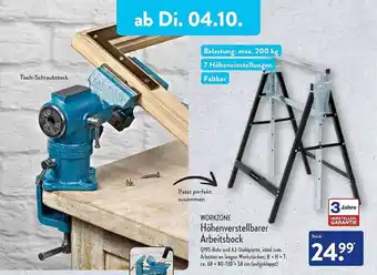 Aldi Nord Workzone höhenvestellbarer arbeitsbock Angebot