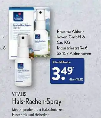Aldi Nord Vitalis hals-rachen-spray Angebot