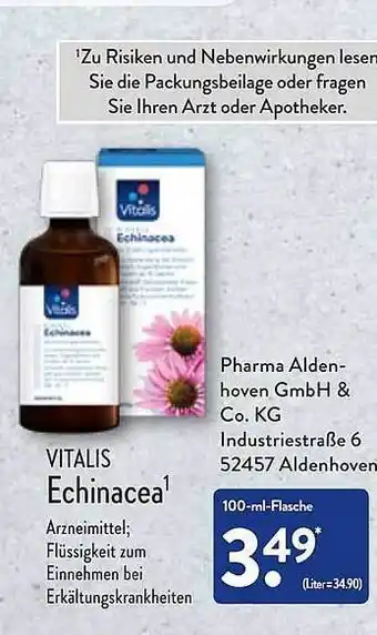 Aldi Nord Vitalis echinacea Angebot