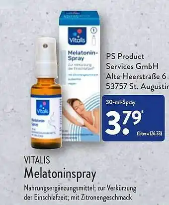 Aldi Nord Vitalis melatoninspray Angebot