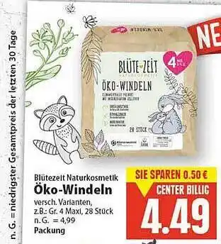 E-Center Blütezeit naturkosmetik öko-windeln Angebot