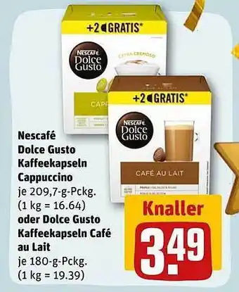 REWE Nescafé dolce gusto kaffeekapseln cappuccino oder dolce gusto kaffeekapseln café au lait Angebot