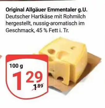 Globus Original allgäuer emmentaler g.u. Angebot