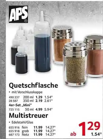 Selgros Aps quetschflasche oder multistreuer Angebot