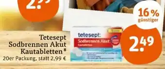 tegut Tetesept Sodbrennen Akut Kautabletten 20er Packung Angebot