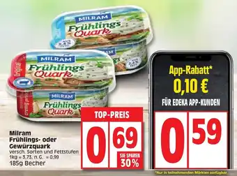 Edeka Milram Frühlings- oder Gewürzquark 185g Becher Angebot